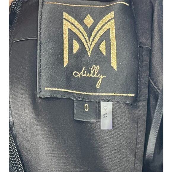 MILLY Sz 0 XS Kait Dress Gold Black Sequin Holiday Nights Strapless Midi - Picture 3 of 11